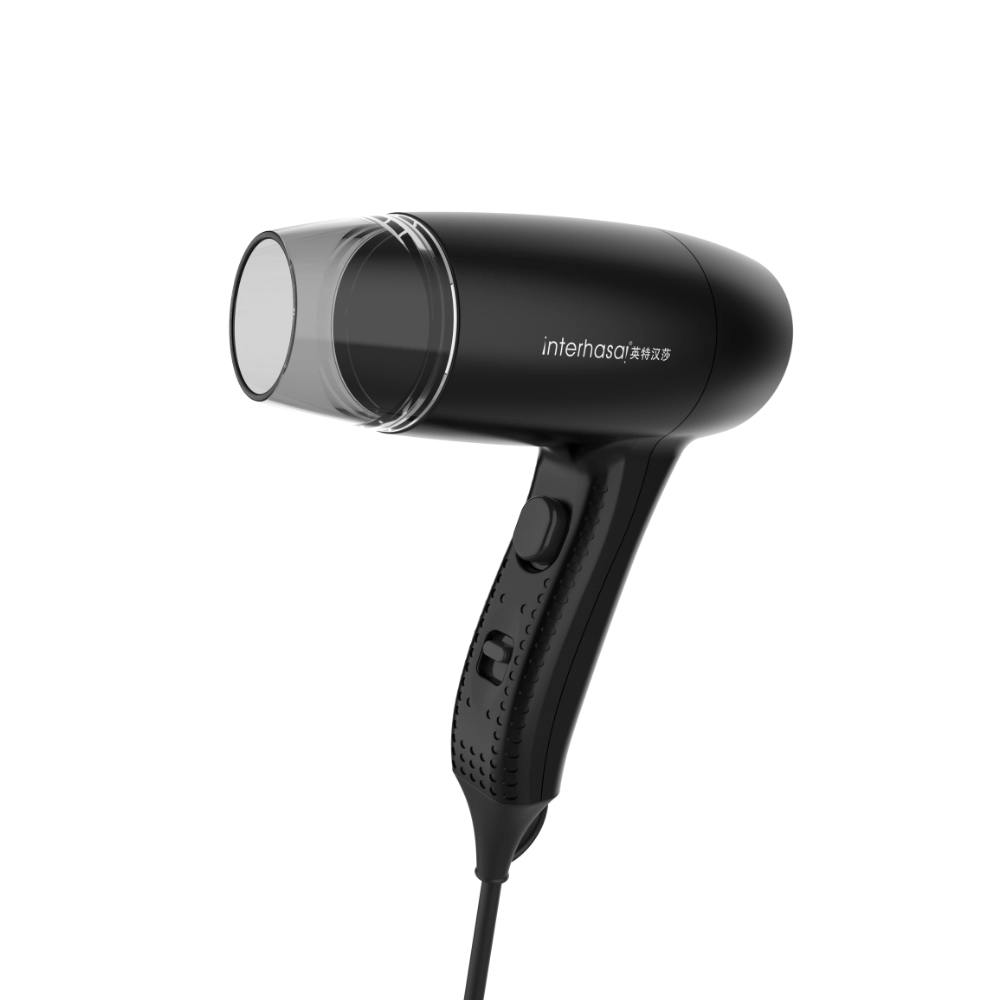 Secador de pelo negro elegante para uso comercial.